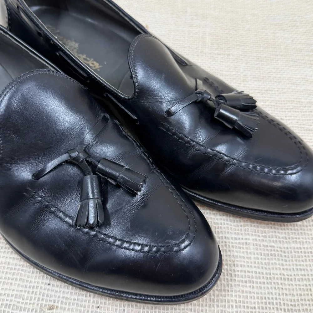 FootJoy Classics Mens 10.5 D Black Leather Tassel Loafers Dress Shoes 75309 USA